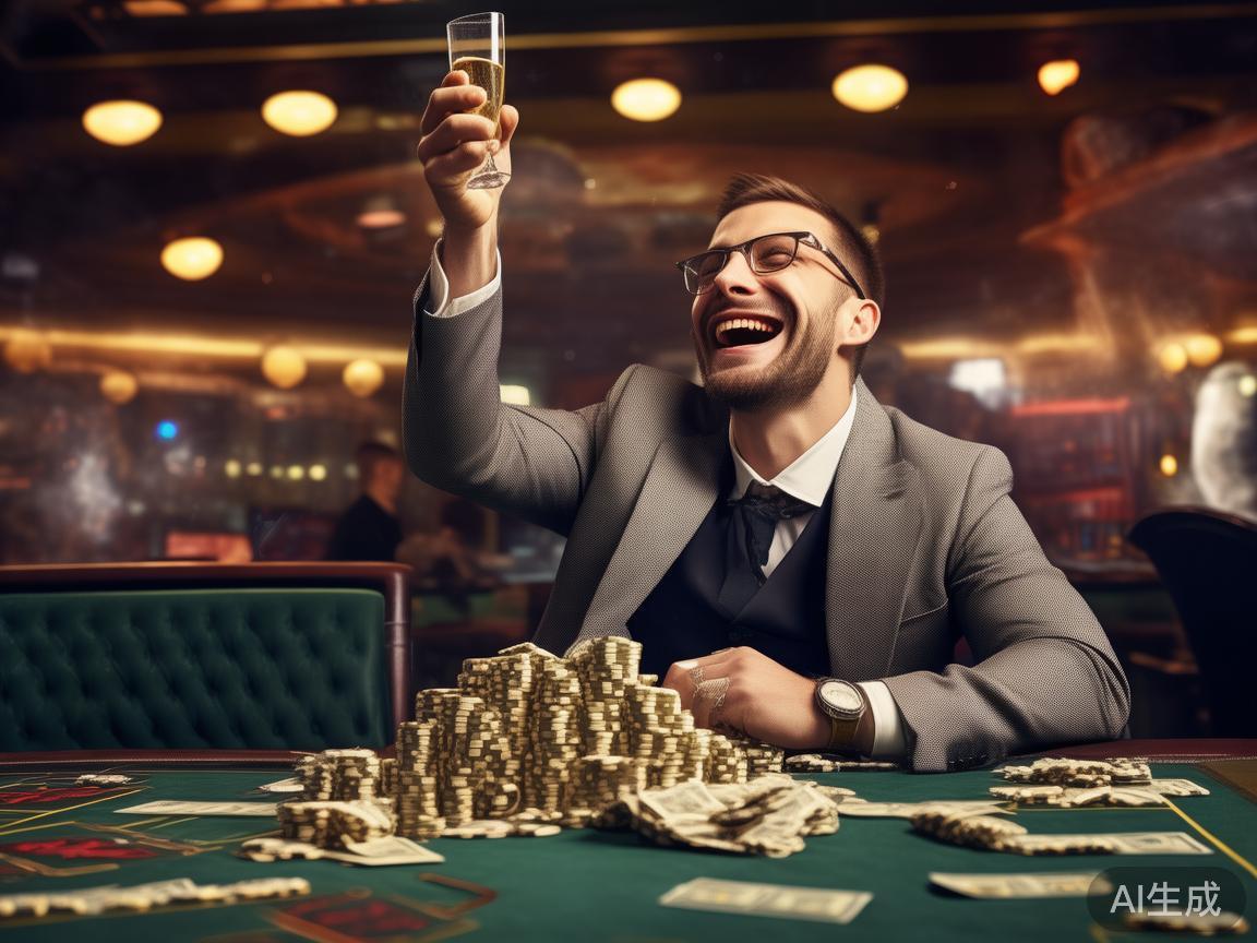 有位玩家连续多次赢钱后，兴奋地对朋友说：“我今天是